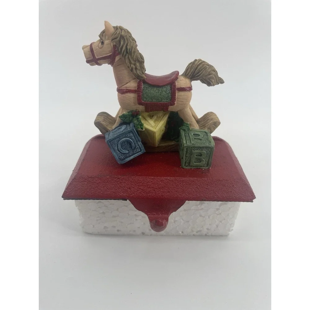 Windsor Collection Stocking Hanger Cast Iron Resin Rocking Horse In Original Box